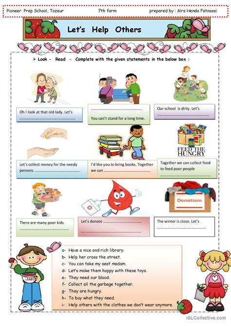 Helping Others Worksheet (PDF) .